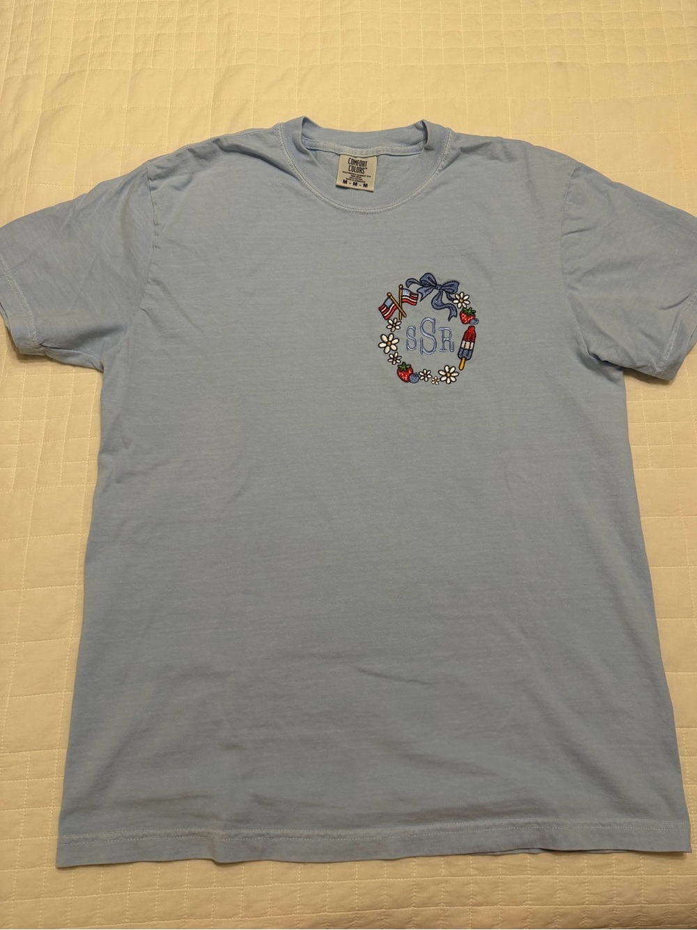 Comfort Colors Embroidered Monogram Tee